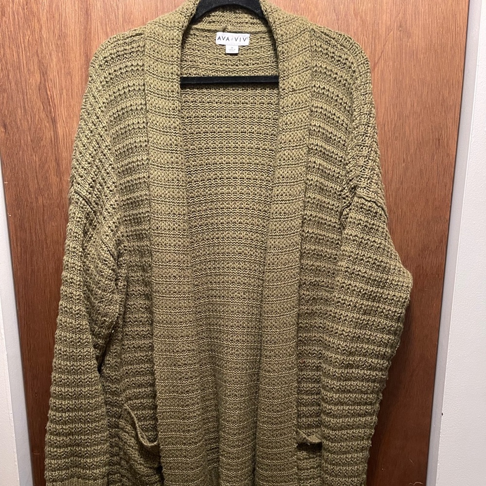 Ava & Viv cowl neck long cardigan